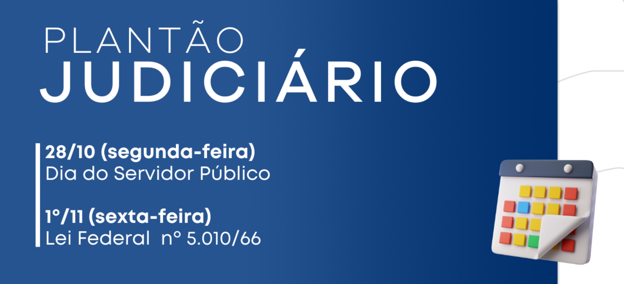 Acesse a notícia completa: JFPB funcionará em regime de plantão nos dias 28 de outubro e 1º de novembro 