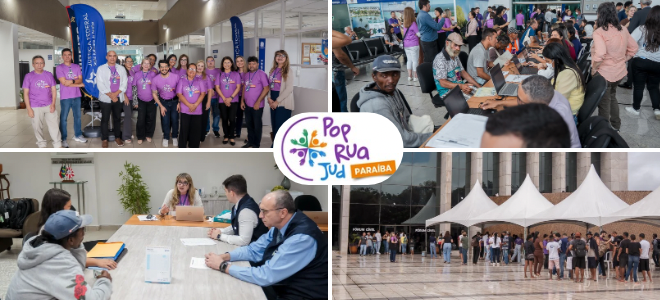 Acesse a notícia completa: JFPB participa do 4º Mutirão do PopRuaJud e garante acesso a direitos previdenciários para pessoas em situação de rua 