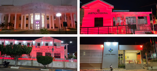 Acesse a notícia completa: Setembro Vermelho: fachadas da sede e das subseções da JFPB ganham iluminação temática 