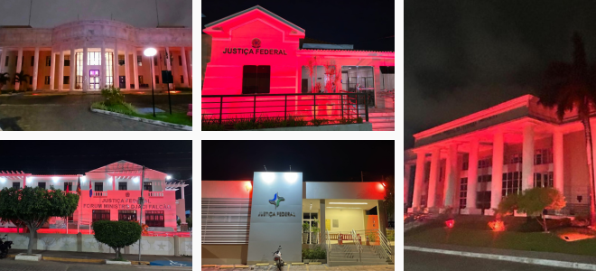 Acesse a notícia completa: Setembro Vermelho: fachadas da sede e das subseções da JFPB ganham iluminação temática 